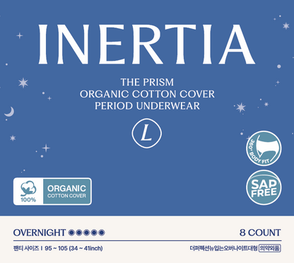 Overnight Disposable Underwear – 100% Organic Cotton Cover with Dual Leak Locker Protection | Secure & Comfortable Fit, Unscented, Hypoallergenic, Postpartum Essentials (Size L, 8 Count)