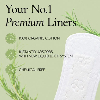 Inertia The Prism Red Panty Liner – 100% Organic Cotton Cover-to-Core Korean Panty Liner, Ultra Thin & No Wings | Hypoallergenic, Quick Absorption, Chlorine-Free & Fragrance-Free (18 pads)