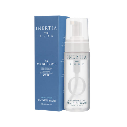 INERTIA pH-Balanced Feminine Wash The Pure 3X Microbiome, Pre & Probiotics, Glacier Water, Mannose & Cranberry Extract, 150ml